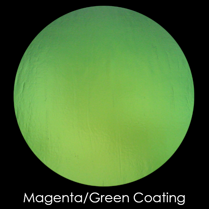 CBS Dichroic Coating Magenta/ Green on Clear Herringbone Ripple Glass COE90