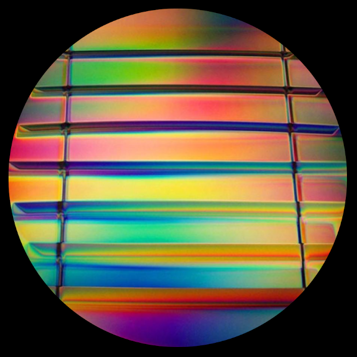 CBS Dichroic Coating Mixture 2 Stripes Pattern on Thin Black Glass COE90