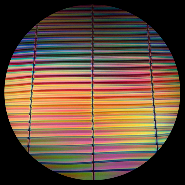 CBS Dichroic Coating Mixture 3/4 Stripes Pattern on Thin Clear Glass COE90