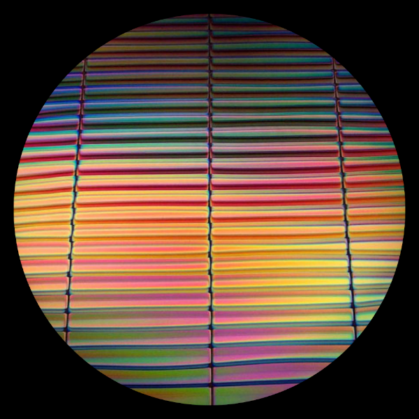 CBS Dichroic Coating Mixture 3/4 Stripes Pattern on Thin Clear Glass COE96