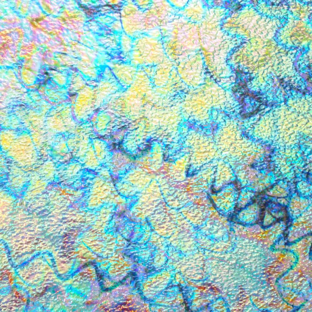 CBS Dichroic Coating Mixture Corkscrews Pattern on Wissmach Thin Black Moss Textured Glass- COE96