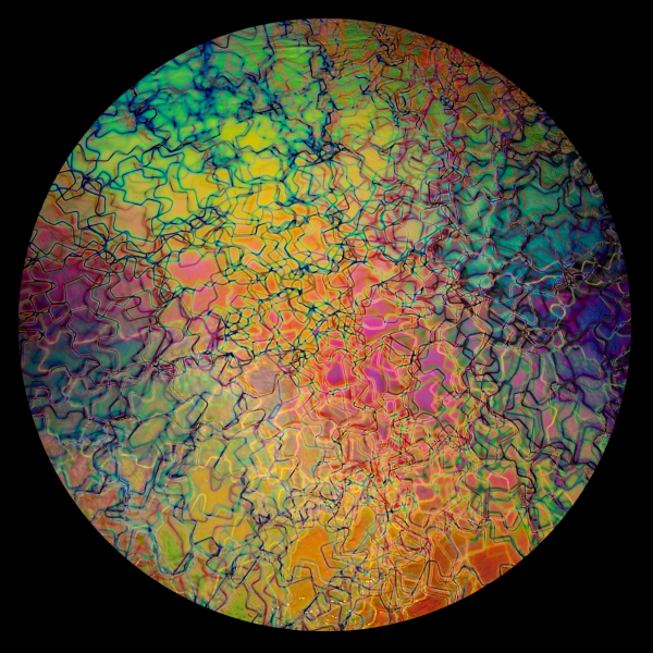 CBS Dichroic Coating Mixture Fusion Pattern on Thin Black Glass COE96