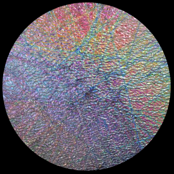 CBS Dichroic Coating Mixture Pixie Stix Pattern on Clear Ripple Glass COE90