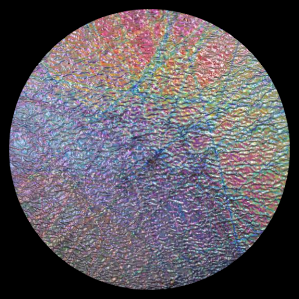 CBS Dichroic Coating Mixture Pixie Stix Pattern on Clear Ripple Glass COE96