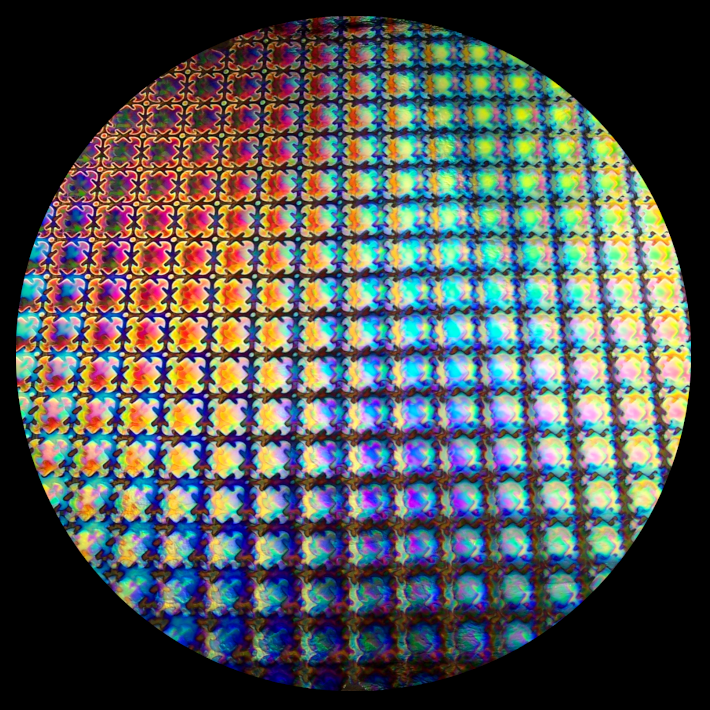 CBS Dichroic Coating Mixture Puzzle Pattern on Thin Black Glass COE90