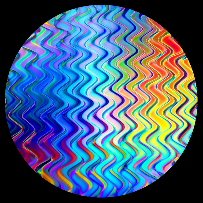CBS Dichroic Coating Mixture Twizzle Pattern on Thin Black Glass COE90