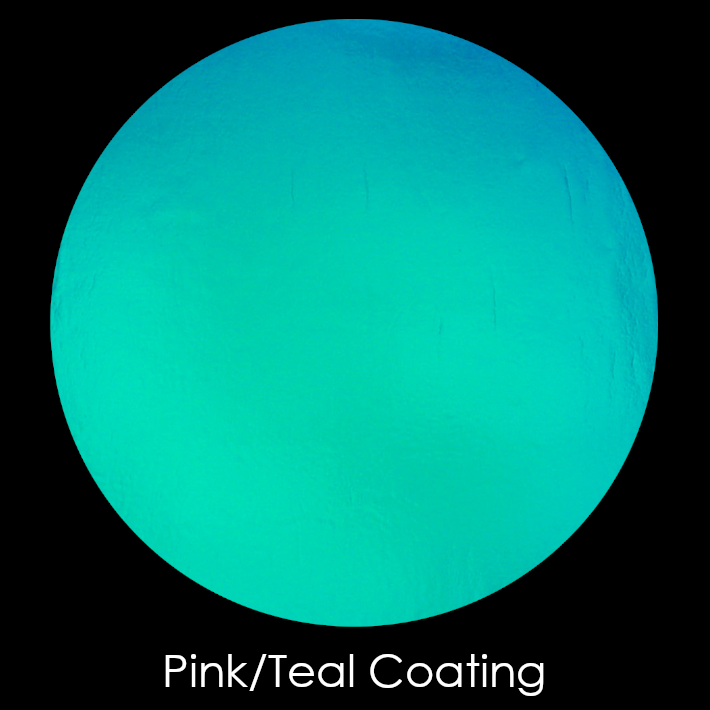 CBS Dichroic Coating Pink/ Teal on Black Ripple  COE96