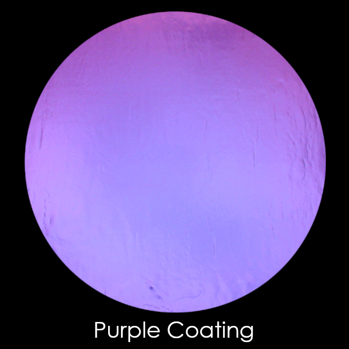 CBS Dichroic Coating Purple Pixie Stix Pattern on Thin Black Glass COE90