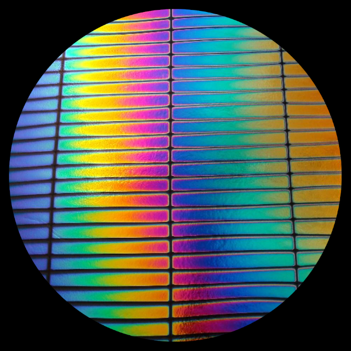 CBS Dichroic Coating Rainbow 2 3/4 Stripes Pattern on Thin Black Glass COE90
