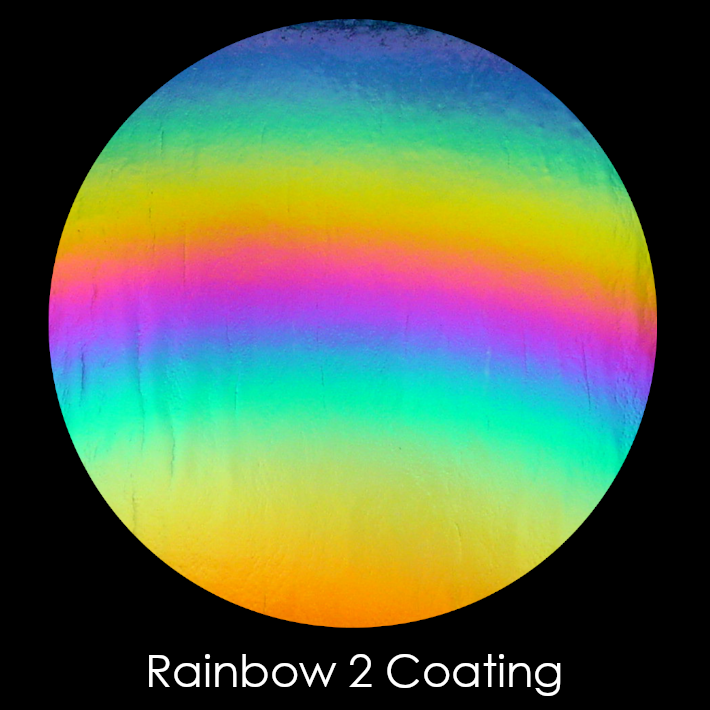 CBS Dichroic Coating Rainbow 2 on Clear Herringbone Ripple Glass COE90