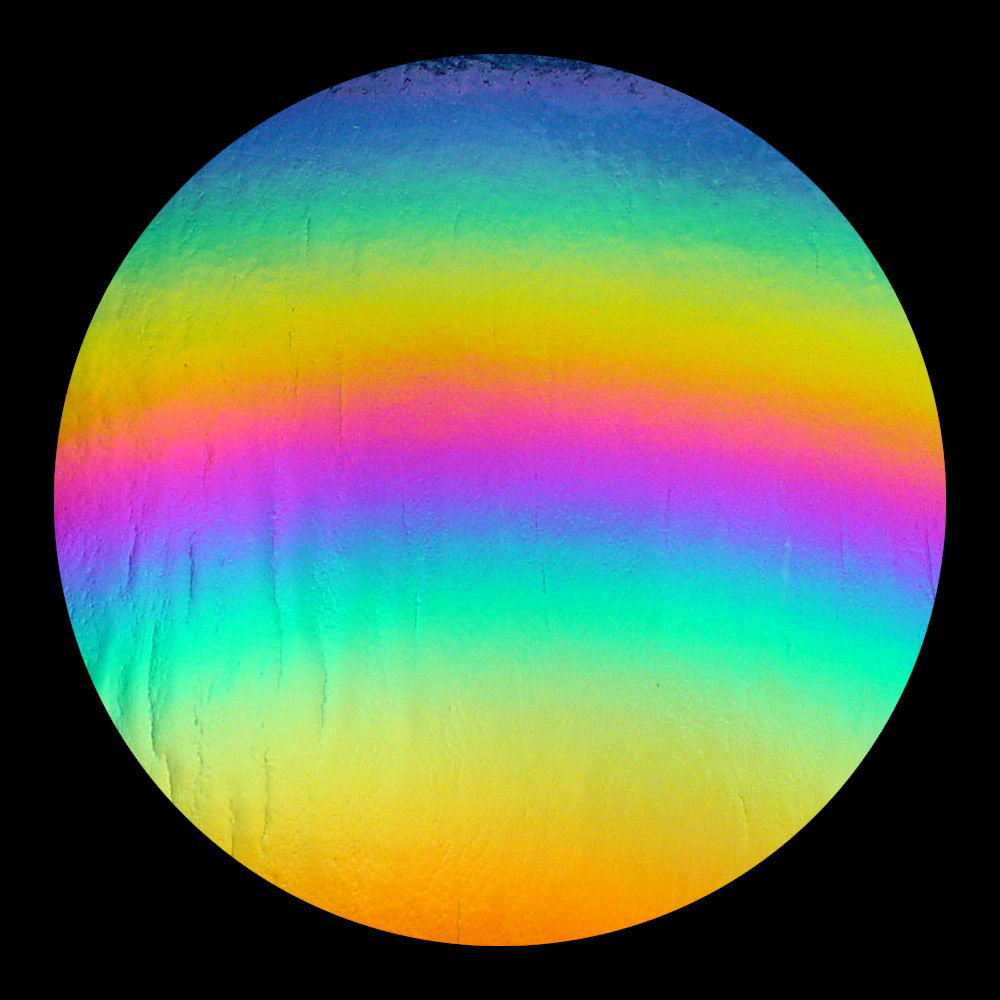 CBS Dichroic Coating Rainbow 2 on Bullseye Light Green Transparent, Thin-rolled, 2mm COE90