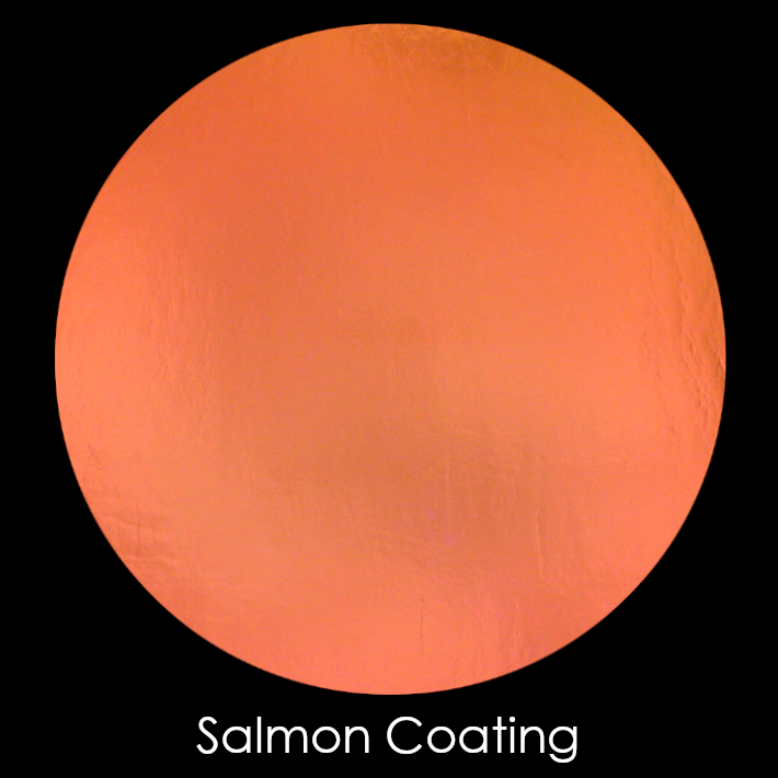 CBS Dichroic Coating Salmon Aurora Borealis Pattern on Thin Black Glass COE96