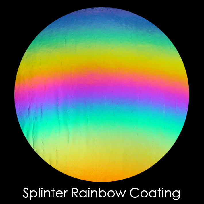 CBS Dichroic Coating Crinklized Splinter Rainbow Fusion Pattern on Thin Black Glass COE90