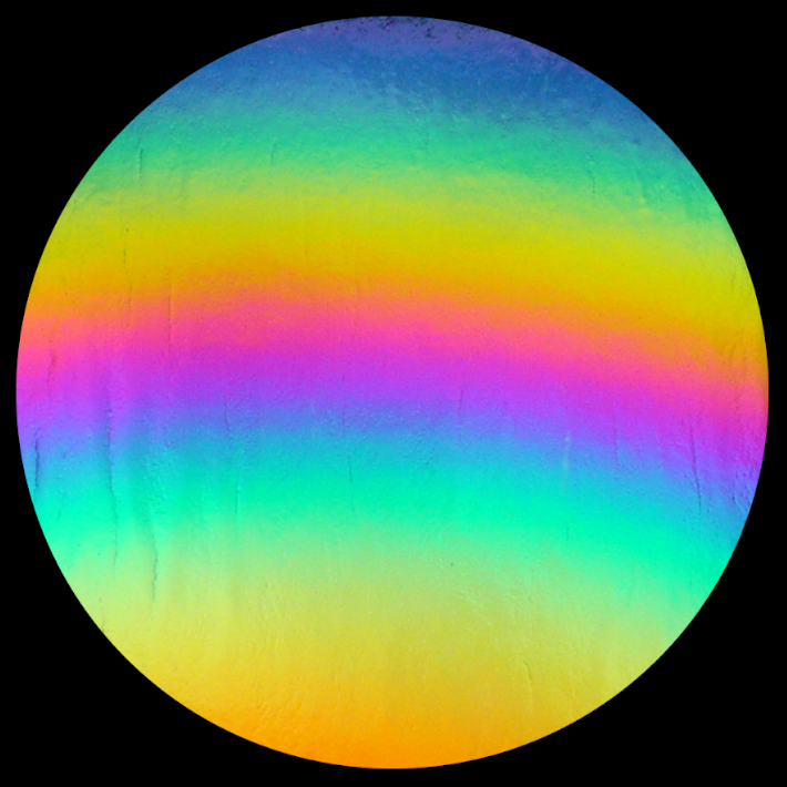 CBS Dichroic Coating Splinter Rainbow on Thin Black Glass COE90