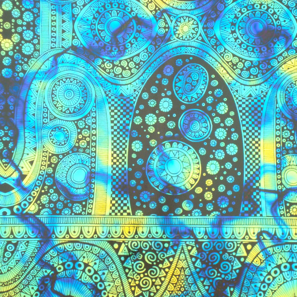 CBS Dichroic Coating Cyan/ Copper Fusion with Stell Original Pattern Glass COE90
