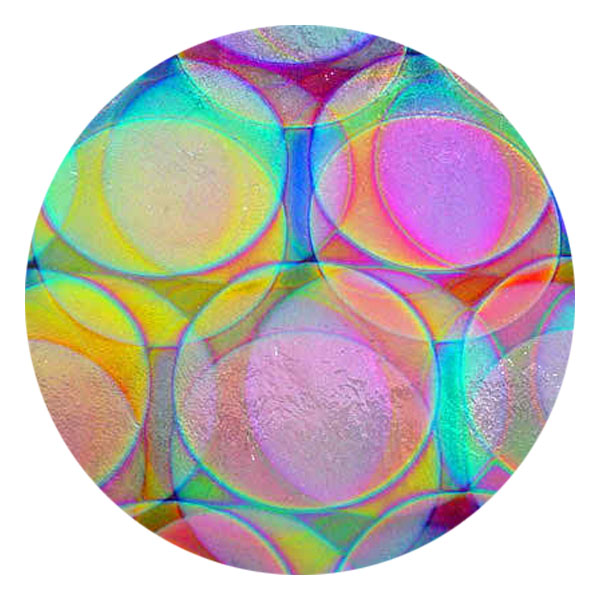 CBS Dichroic Coating Crinklized Balloons 3 Pattern on Thin Black Glass COE90
