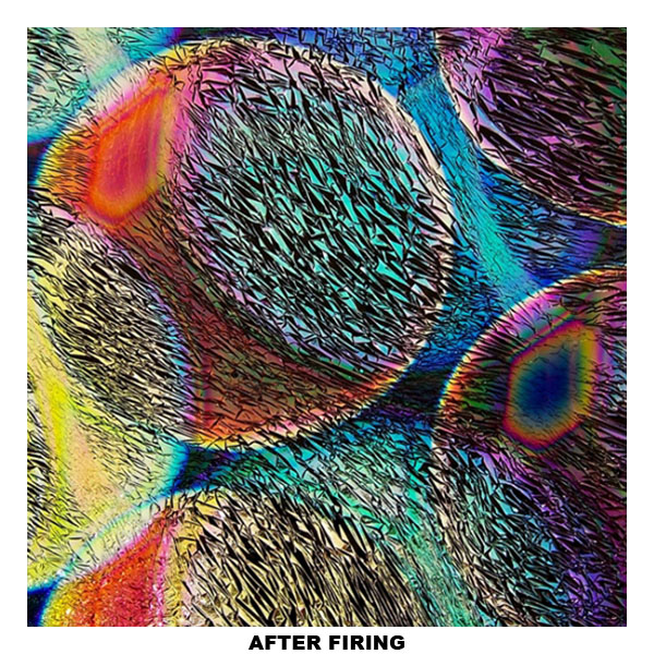 CBS Dichroic Coating Crinklized Balloons 3 Pattern on Thin Black Glass COE90