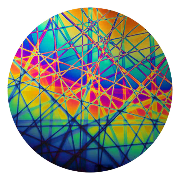 CBS Dichroic Coating Crinklized Rainbow 2 Pixie Stix Pattern on Thin Black Glass COE90