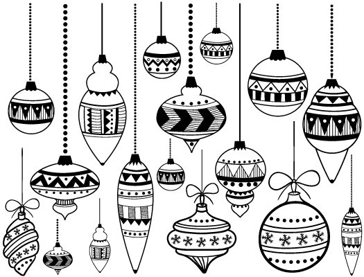 Christmas Ornaments Decal Sheet