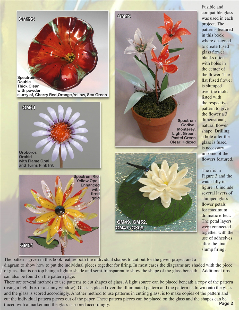 Fused Glass Flowers Molds Book by Creative Paradise