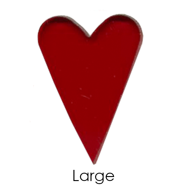 Precut Long Heart Red Transparent COE96