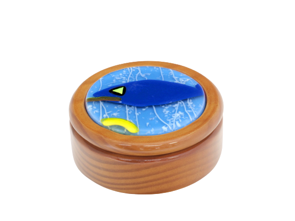 Round Wood Box with Wide Center Various Finishes