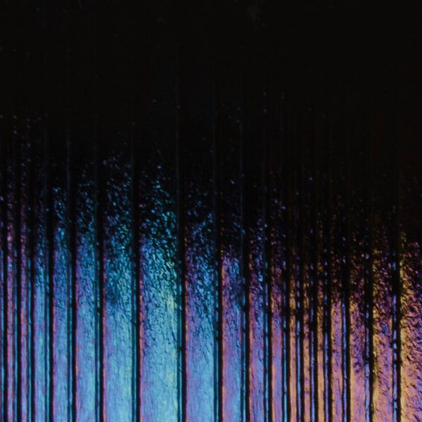 Bullseye Glass Black Opalescent, Accordion Texture, Rainbow Iridescent, Thin-rolled, 2mm COE90