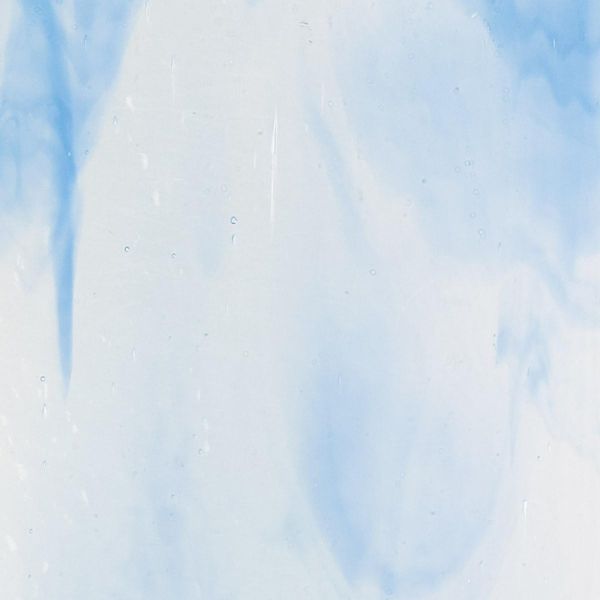 Bullseye Glass Clear, Egyptian Blue Opal Streaky, Double-rolled, 3mm COE90