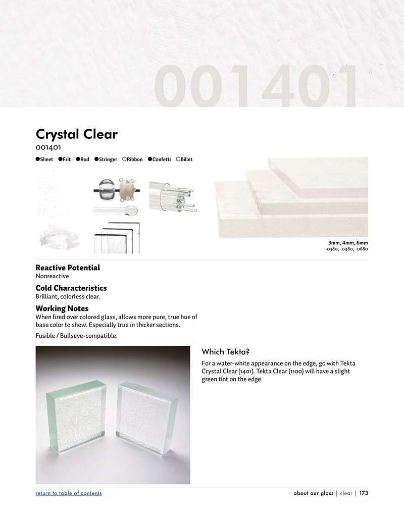 Bullseye Glass Crystal Clear Transparent, Thin-rolled, 2mm COE90