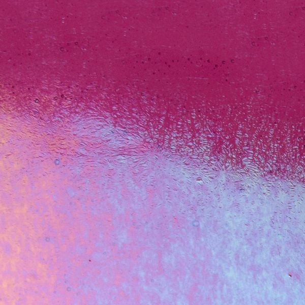 Bullseye Glass Fuchsia Transparent, Rainbow Iridescent Thin-rolled, 2mm COE90