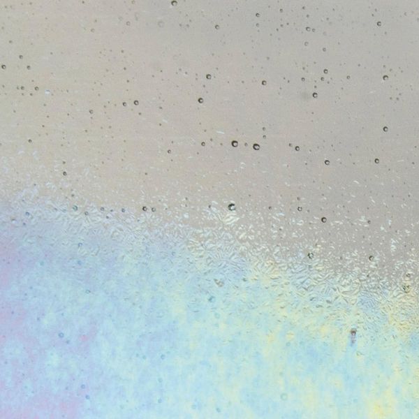 Bullseye Glass Light Silver Gray Transparent Rainbow Iridescent Double-rolled 3mm COE90