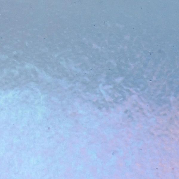 Bullseye Glass Light Sky Blue Transparent, Rainbow Iridescent, Double-rolled, 3mm COE90