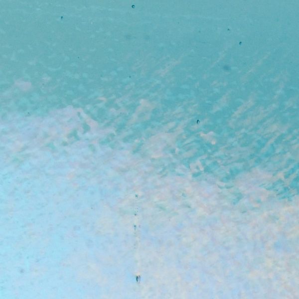 Bullseye Glass Light Turquoise Blue Transparent, Rainbow Iridescent, Double-rolled, 3mm COE90