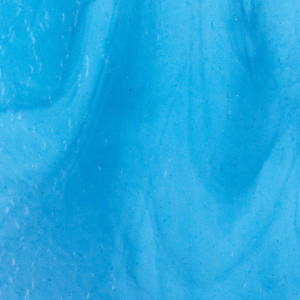 Bullseye Glass Light Turquoise Blue, True Blue Streaky, Double-rolled , 3mm COE90