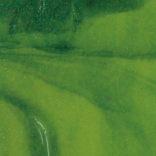 Bullseye Glass Olive Green Opal, Forest Green Streaky, Double-rolled, 3mm COE90