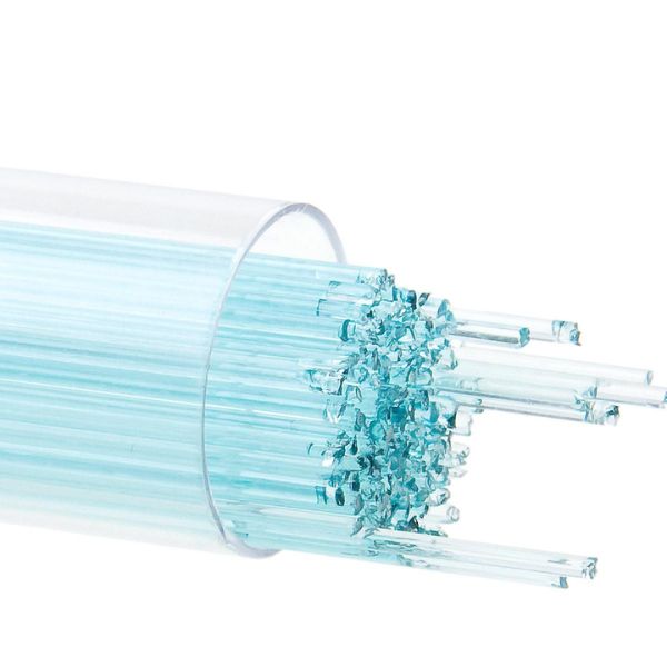 Bullseye Glass Stringers Aqua Blue Transparent Tint COE90