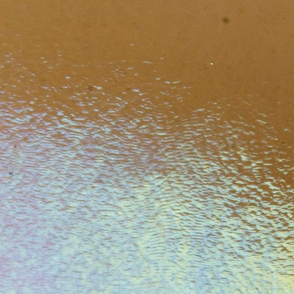 Bullseye Glass Tan Transparent, Rainbow Iridescent, Thin-rolled, 2mm COE90