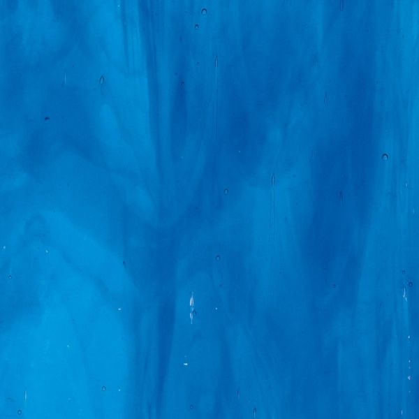 Bullseye Glass Turquoise Blue, Deep Royal Blue Streaky, Double-rolled, 3mm COE90