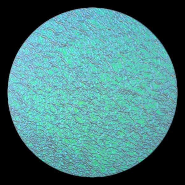 CBS Dichroic Coating Aqua on Clear Ripple Glass COE90