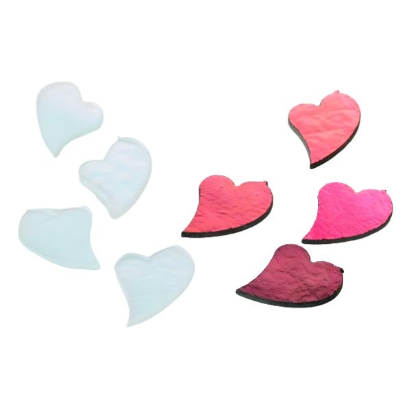 Dichroic Heart, Assorted Colors, Pack of 4 COE90