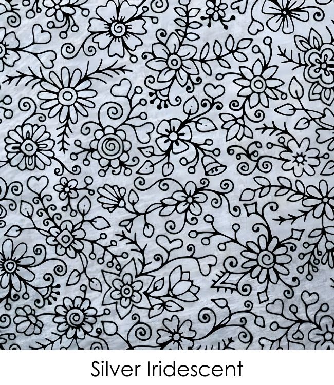 Etched Iridescent Flower Patch Pattern COE90