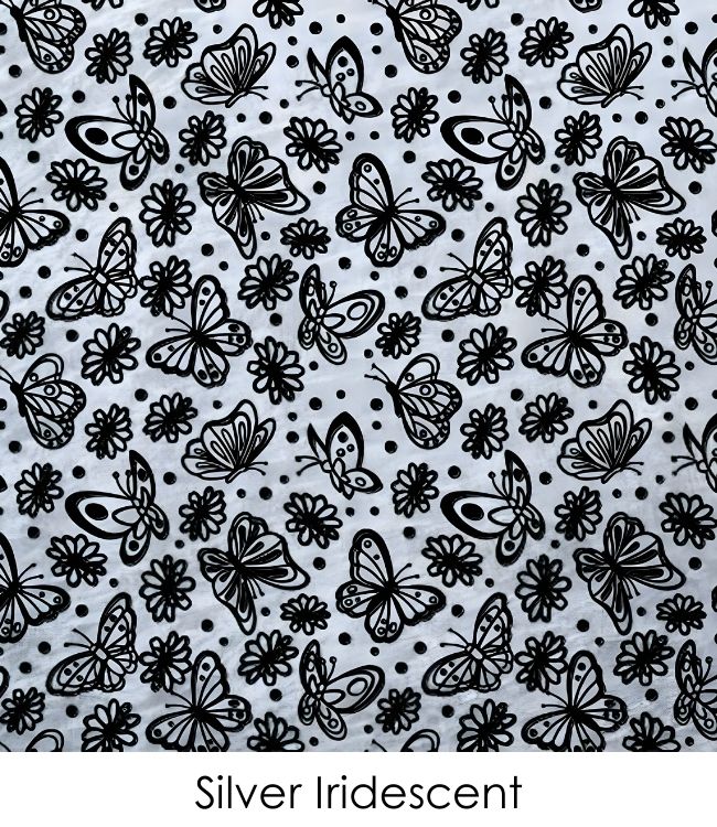 Etched Iridescent Flowers and Butterflies Pattern COE90