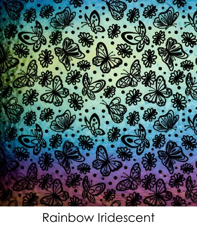 Etched Iridescent Flowers and Butterflies Pattern COE90