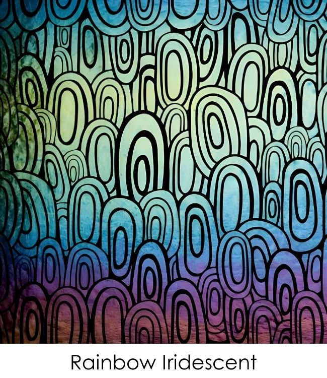 Etched Iridescent Funky Ellipses Pattern COE90