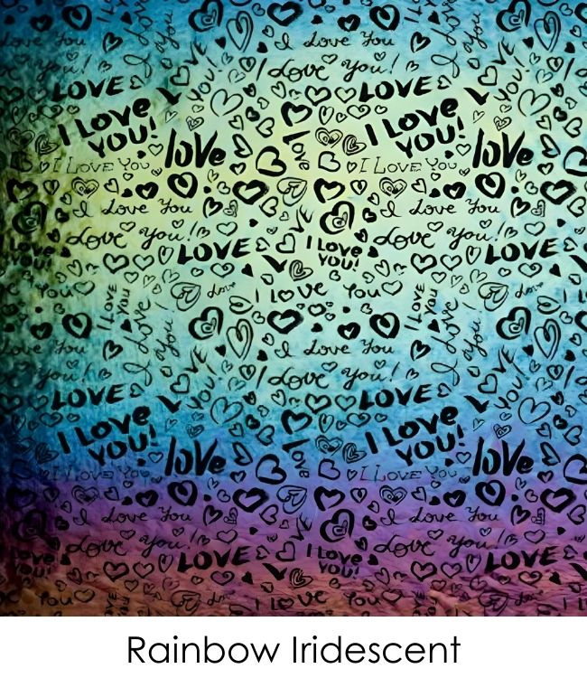 Etched Iridescent I Love You Pattern COE90
