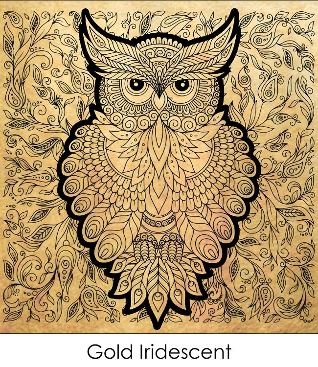 Etched Iridescent Owl Pattern COE90