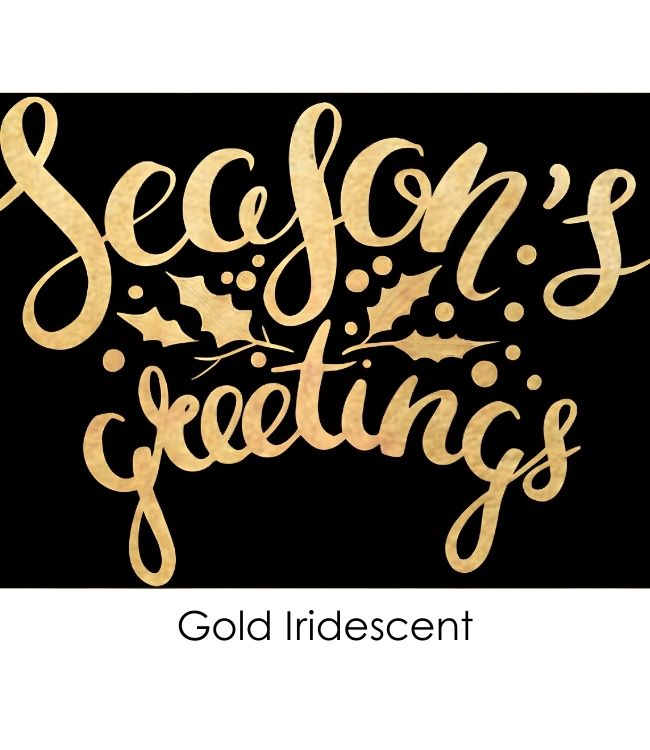Etched Iridescent Seasons Greetings Pattern COE90