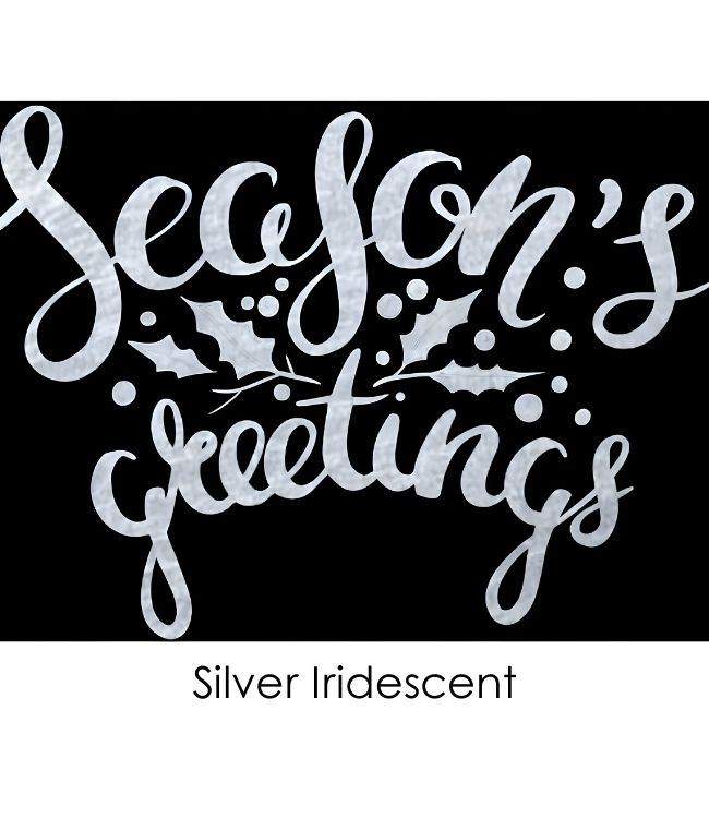 Etched Iridescent Seasons Greetings Pattern COE90