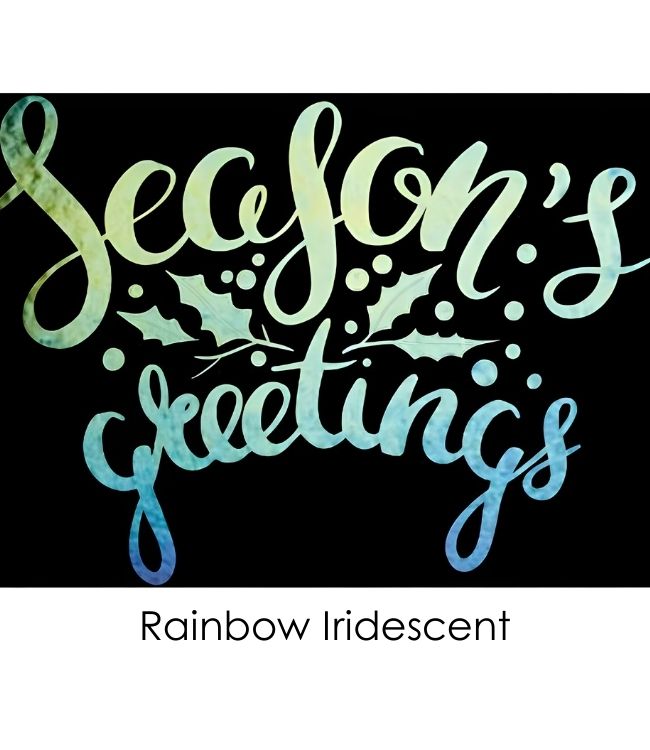 Etched Iridescent Seasons Greetings Pattern COE90