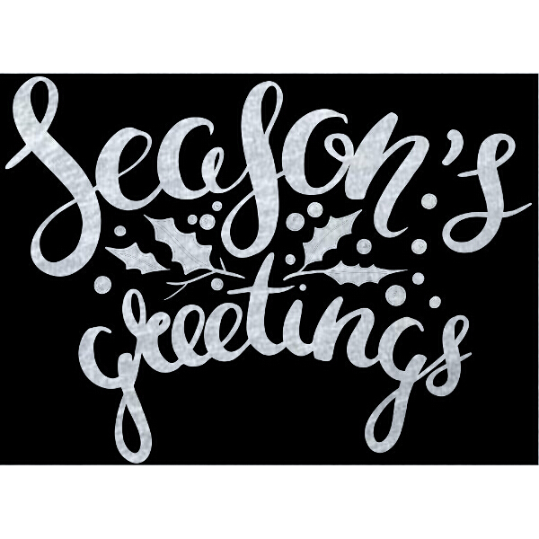 Etched Iridescent Seasons Greetings Pattern COE90